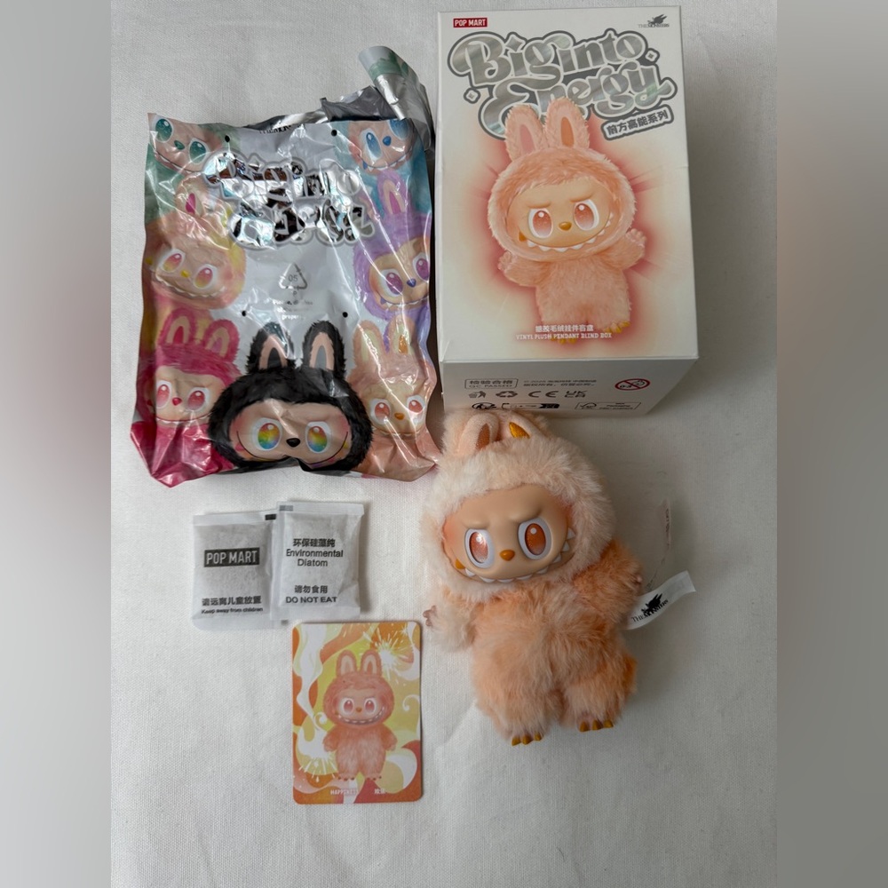 POP MART Authentic Labubu THE MONSTERS Big into Energy Vinyl Plush Happiness